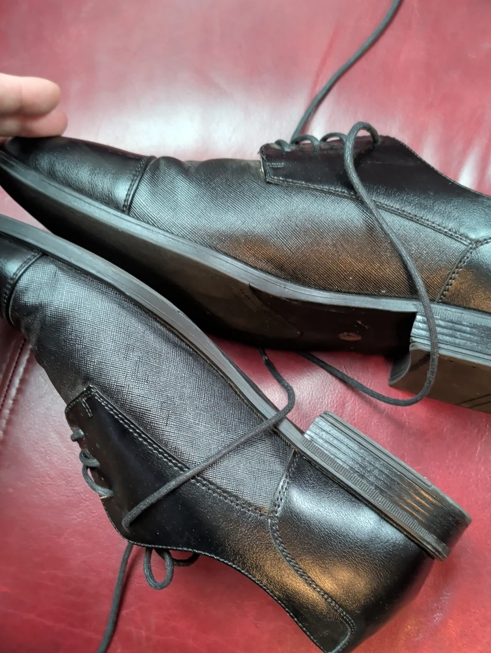 jf j.ferrar Black Cap-Toe Lace-Up Oxfords Men's Dress Shoes Size 11 W
